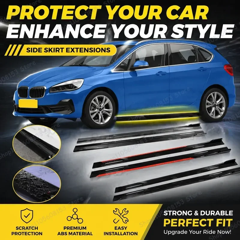 For BMW F10 F11 F22 F23 F44 F45 F46 520i 528i 535i Side Skirt Extension Lip Kit Bumper Add-on Racing Spoiler Trim Aerodynamic