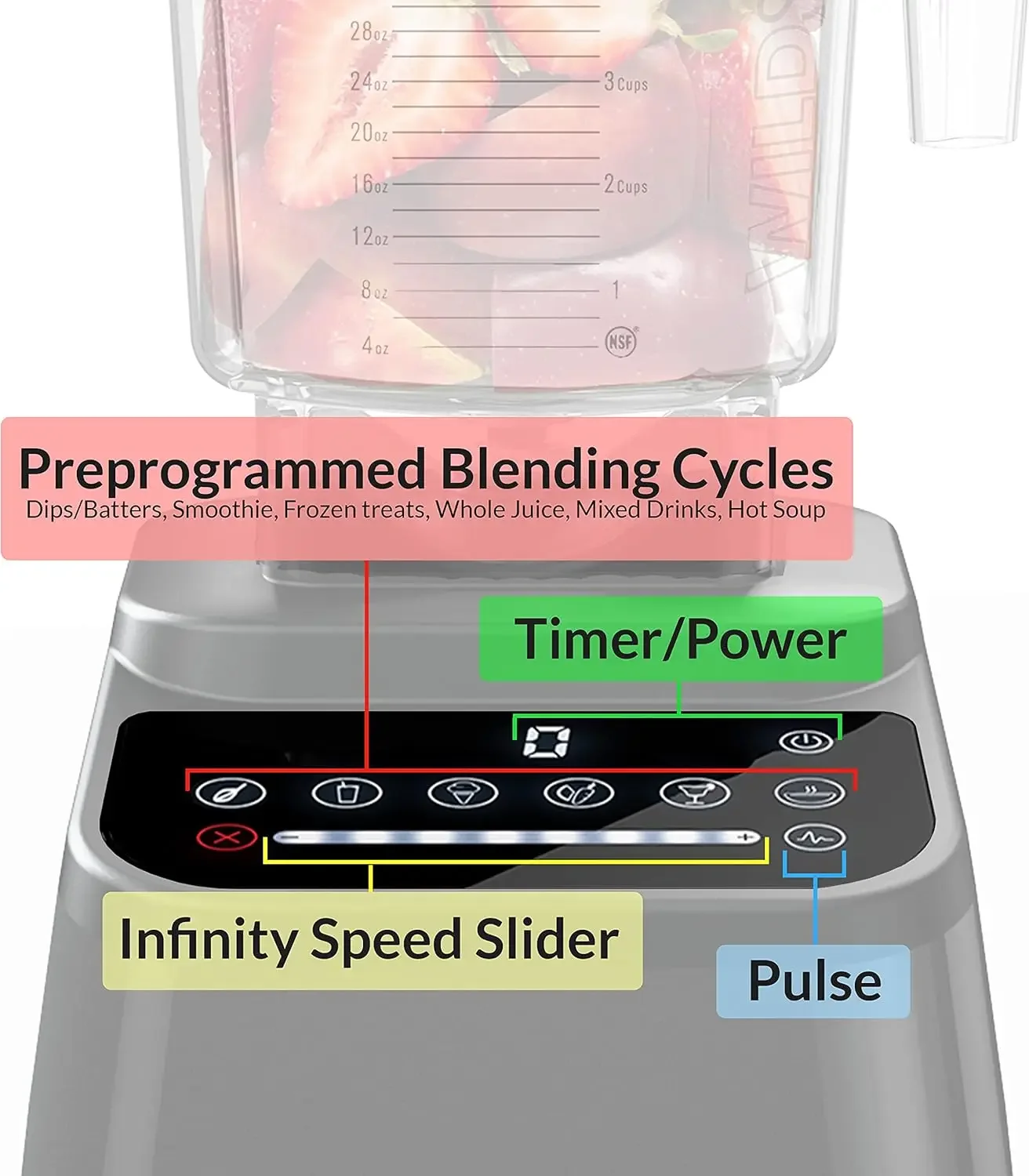 Blendtec-ステンレス鋼のキッチンブレンダー,オリジナルのデザイナーシリーズのブレンダー,ワイルドサイドジャー,90オンス