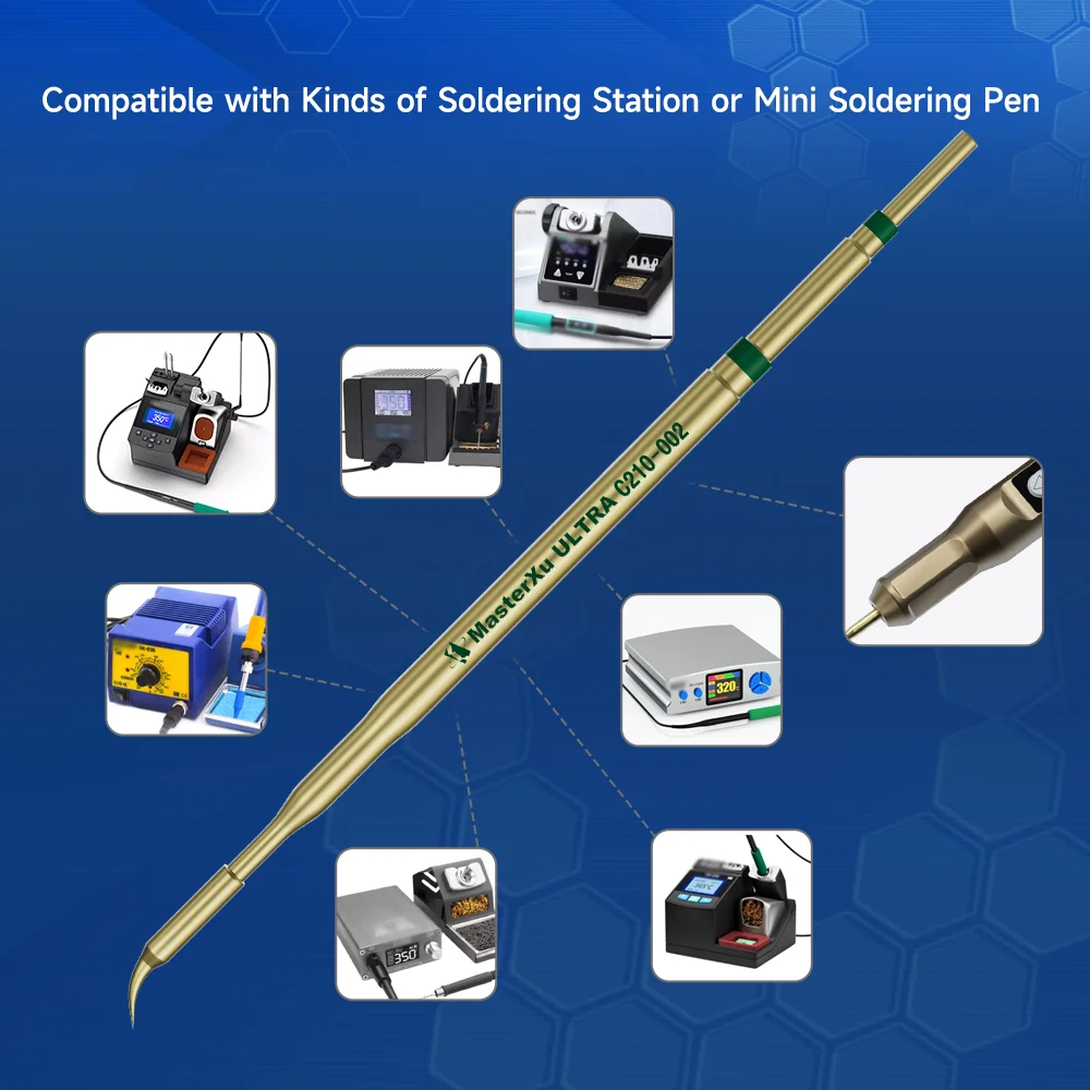 Imagem -06 - Masterxu Precision C210 002 020 018 Pontas de Ferro de Solda Série Ouro Uitra Silver Elite para Aixun Jbc Sugon Gvm Ferramentas de Soldagem
