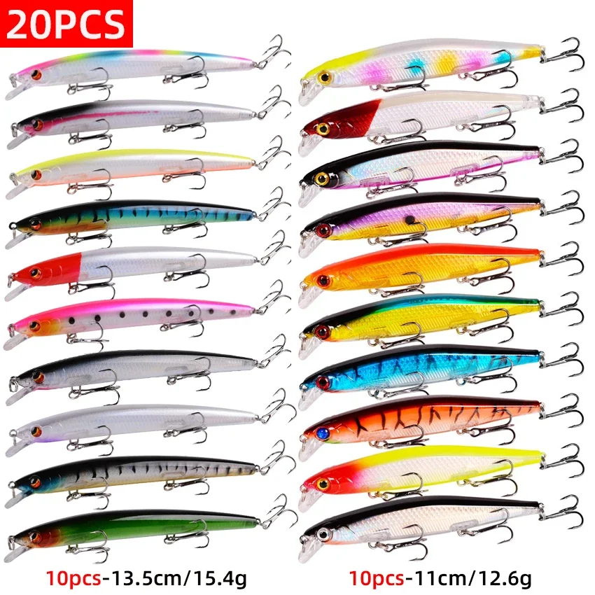 20Pcs Mix Fishing Lures Set Hard Laser Artificial Wobblers Metal Jig Spoons Crankbait Kit Fishing Tackle Accessories Pesca