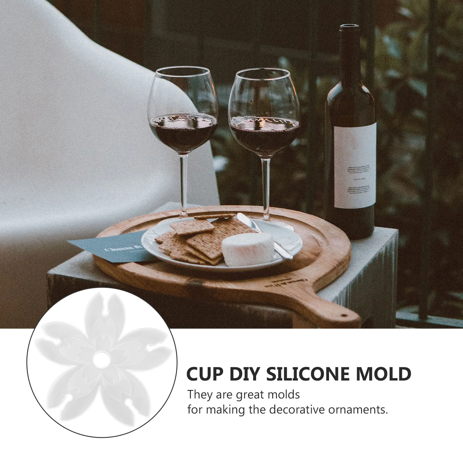 

1Pcs Silicone Wine Rack Epoxy Mold DIY Cup Holder Coaster Mould with Decorative Features