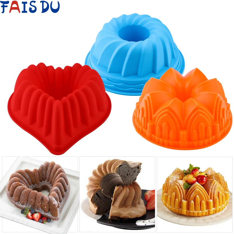 

3D Shape Random Color Silicone Pastry Cake Mold DIY Baking Dessert Mousse Cake Baking Tools Art Cake Baking Tray Tool Model