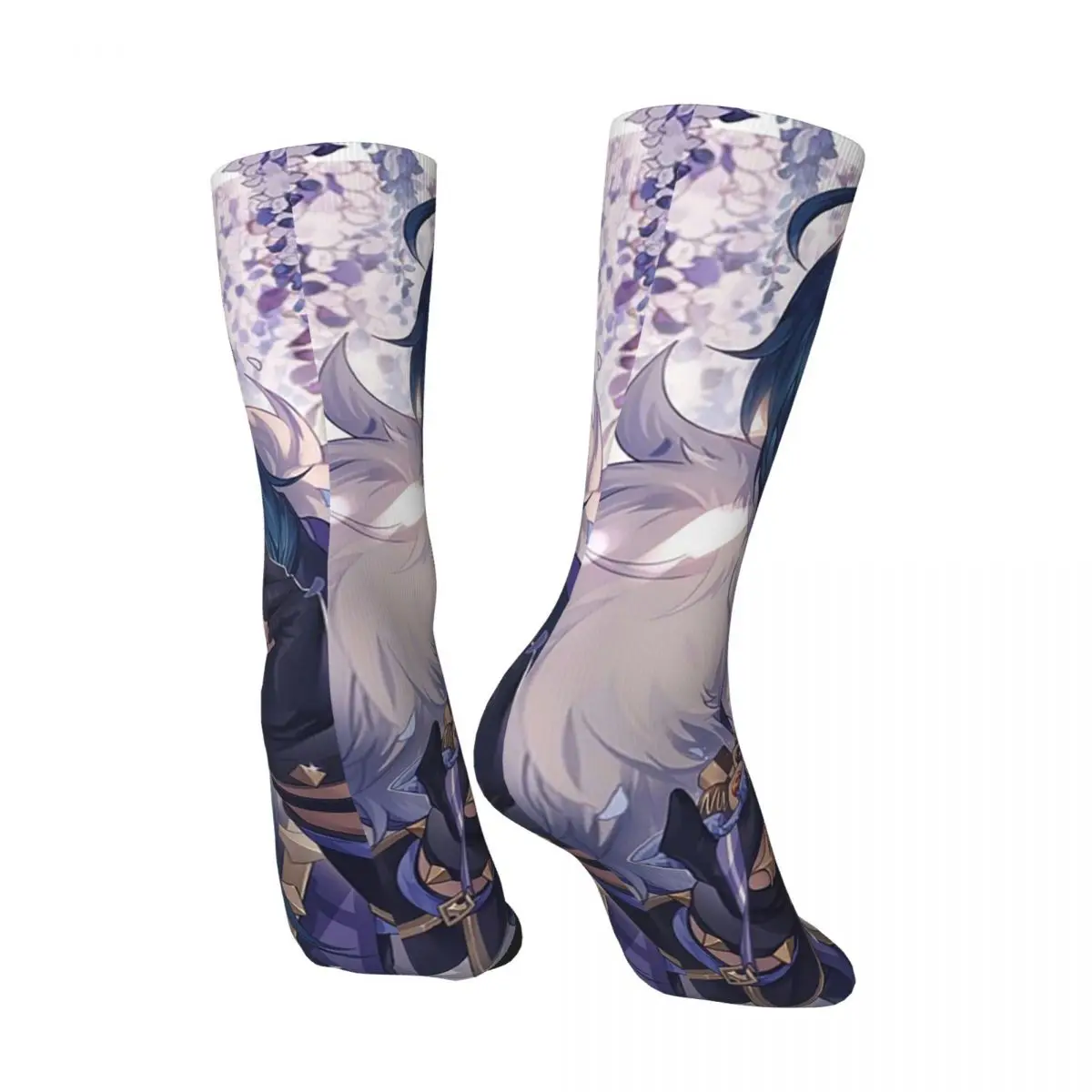 All Seasons Kaeya Game Genshin Impact Anime Socks Harajuku Crew Socks Hip Hop Stockings for Men Women Valentine's Day Gifts