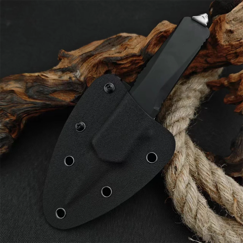 NEW Tactical Military Folding Knife 440C Blade Zinc Alloy Handle with Black Sheath Outdoor Rescue Survival Portable Pocket Knife