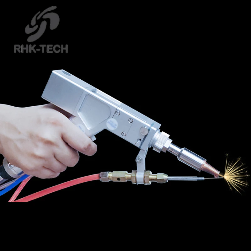 RHK TECH Popular Handheld Water-cooling Wobble Marking 1500W Laser Welding Head Fiber Laser Welding Gun for Sale