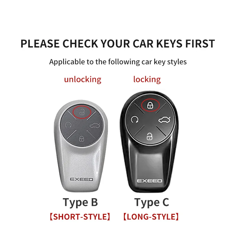 Leather Car Key Case Cover Fob For Chery EXEED LX TXL AtlantiX ET ES VX FL RX CDM PHEV Car Remote Keychain Case Shell Accessorie