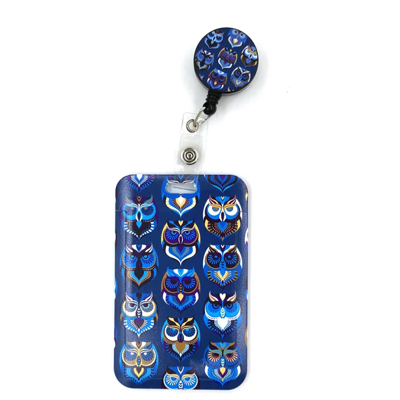 Funny Owl Meme Fashion Women Card Holder Lanyard Colorful Retractable Badge Nurse Doctor Exhibition ID Card Clips Badge Holder