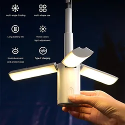 Lámpara LED plegable para acampar al aire libre, recargable, portátil, alta capacidad, luces de emergencia, linterna colgante de mano