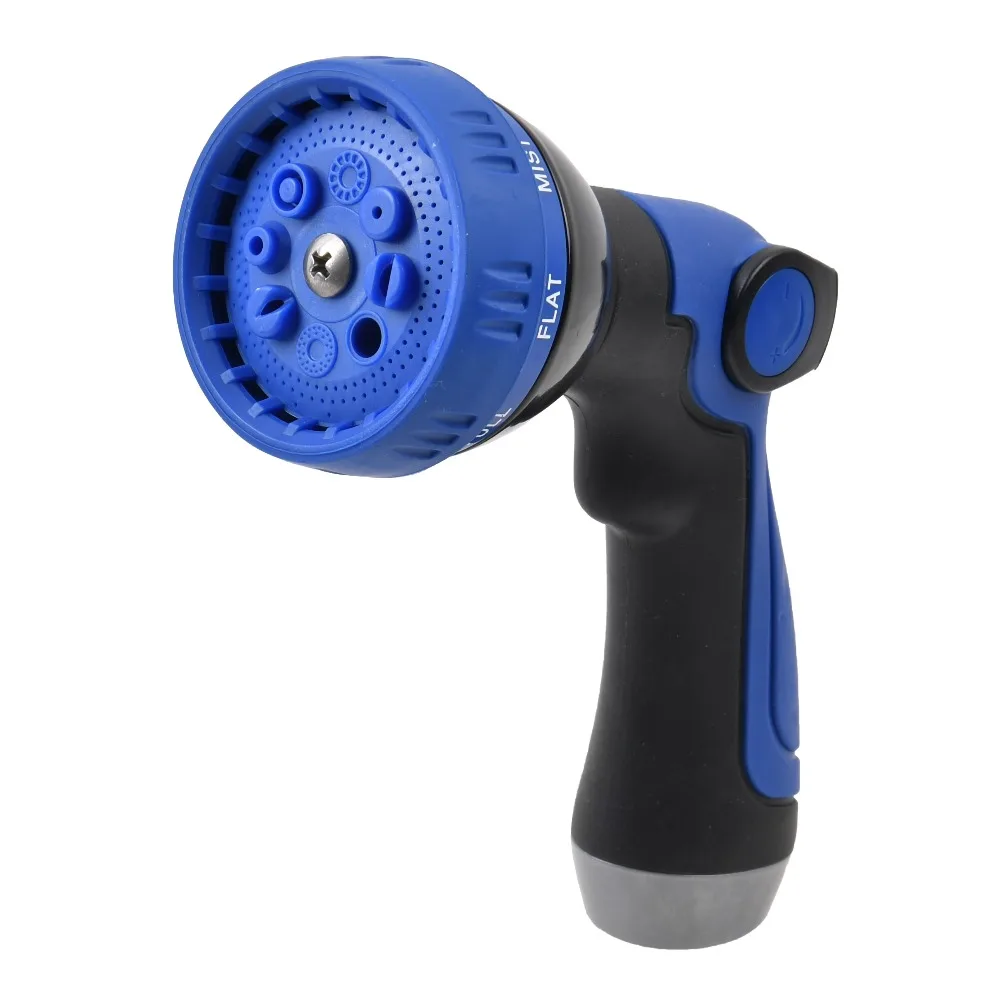 Heavy Duty Plastic Car Wash Water Hose Nozzle with 8 Adjustable Spray Patterns High Pressure Garden Hose Nozzle for Car Washing Lawn Watering and Outdoor Cleaning Durable Ergonomic Pistol Grip Spray Gun with Easy Control