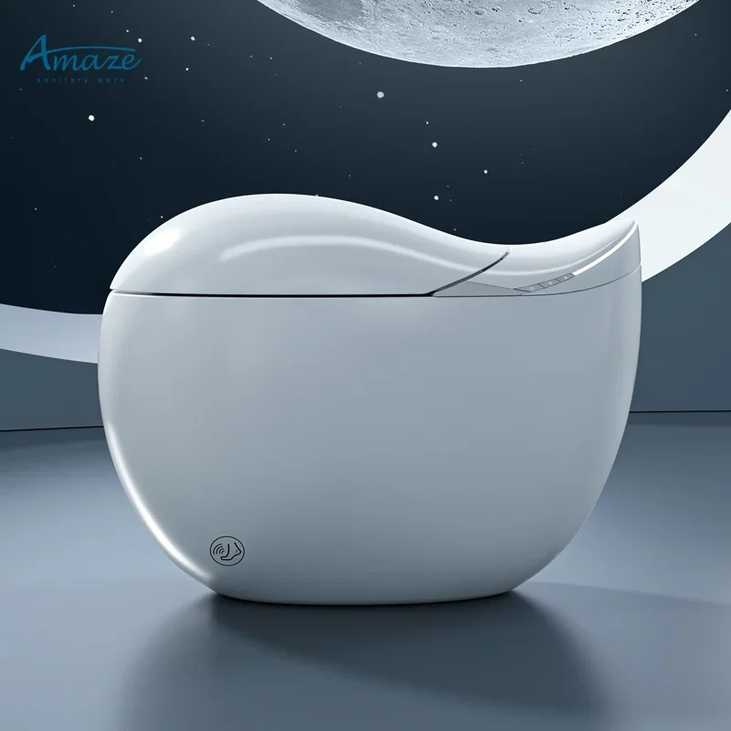 Modern WC Smart Toilet With Egg-Shape Design Bathroom Automatic toilet bowl Floor Mounted Round Intelligent Smart Toilet