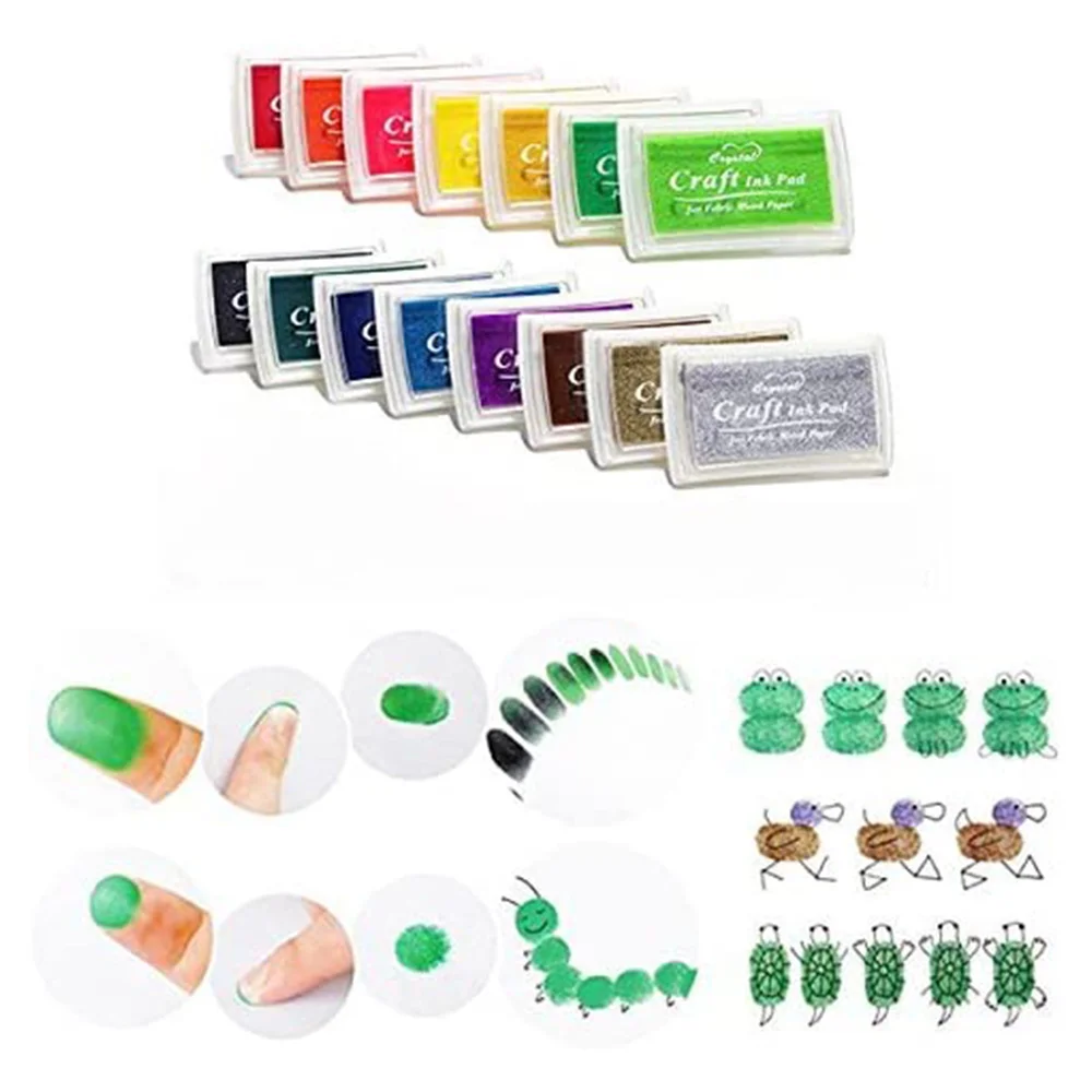 AP-Craft Ink Pad Stamps Partner Diy Color,16 Color Craft Ink Pad For Stamps, Paper, Wood Fabric