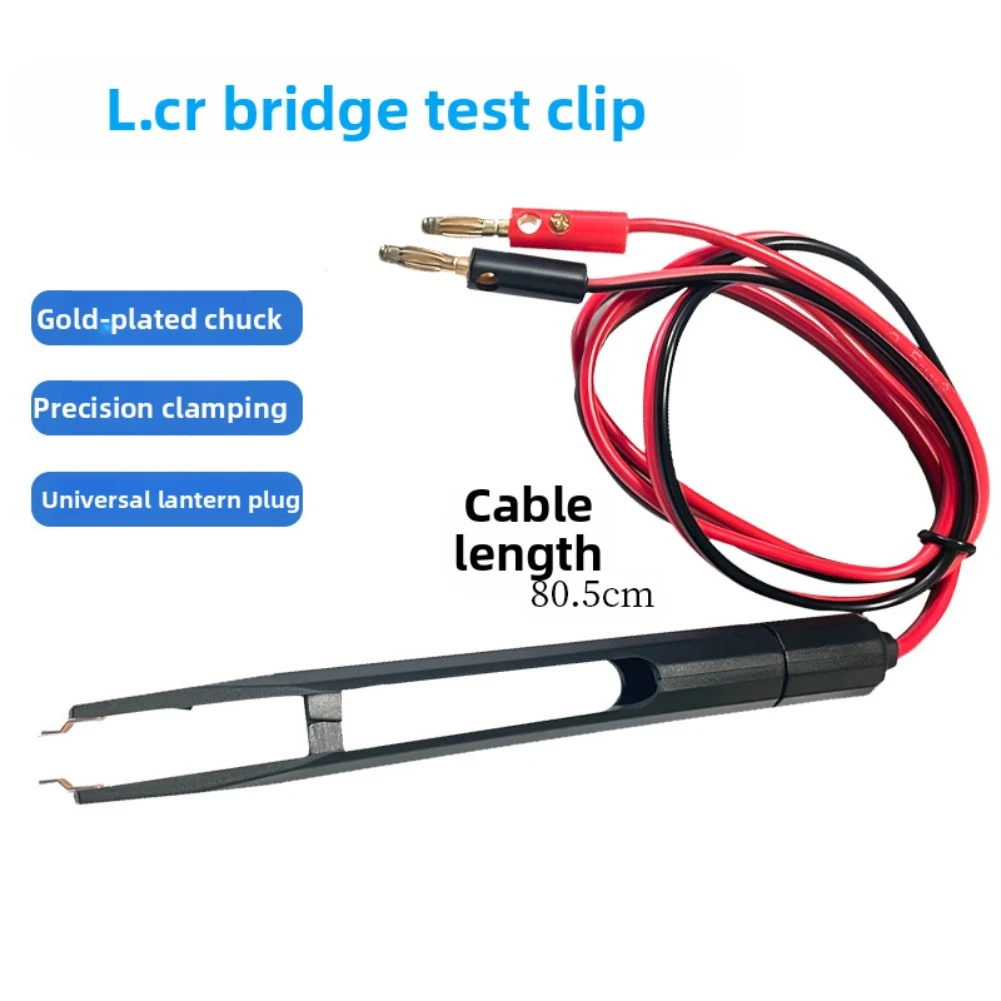 LCR test leads for SMD chip fixtures compatible with LCZ digital bridge fourwire 80 5cm cable secure clamping design