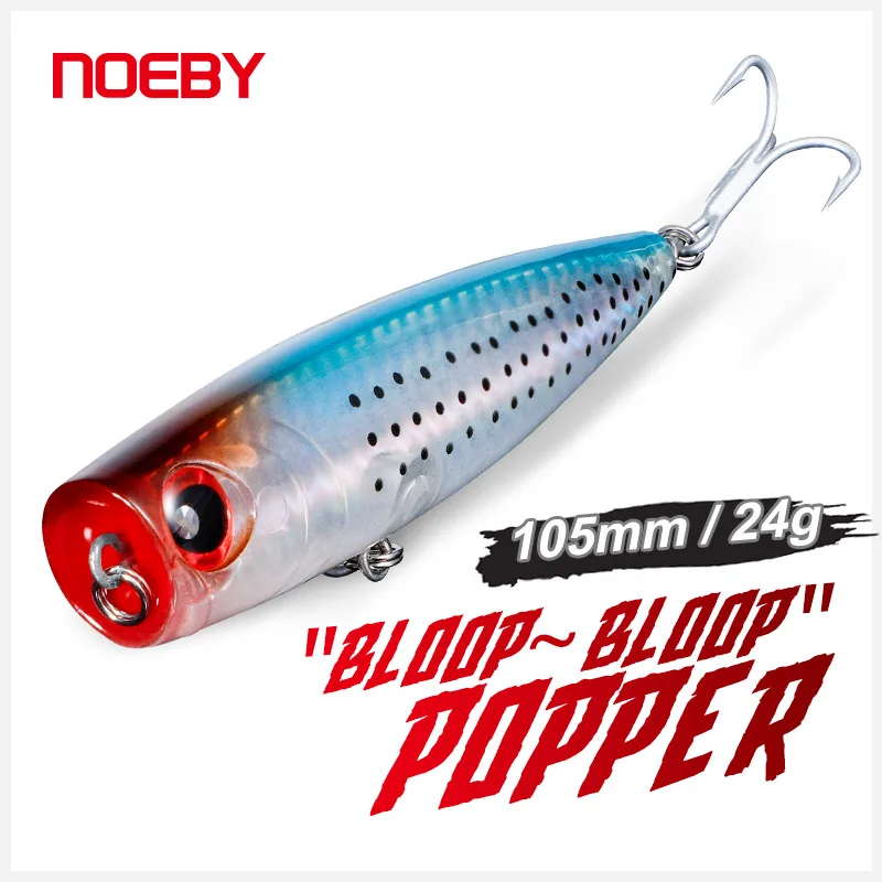 

Noeby Popper Fishing Lure 105mm 24g Topwater Wobbler Artificial Floating Hard Bait for Sea Tuna Bass Saltwater Fishing Tackle