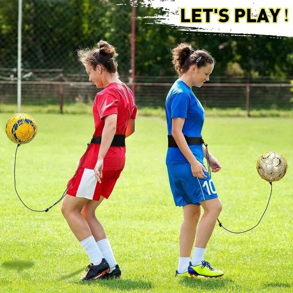 Cinto elástico treinamento de futebol malabarismo net saco chute ajustável bola controle trainer net bolso portátil