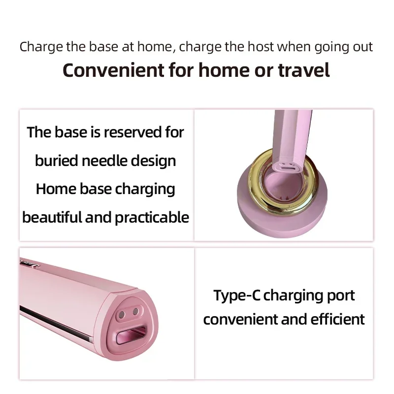 Varinha Facial EMS Microcorrente 360 °   Lifting facial rotativo com 7 luzes LED coloridas, luz vermelha, massageador de olhos, aperto da pele, antirrugas