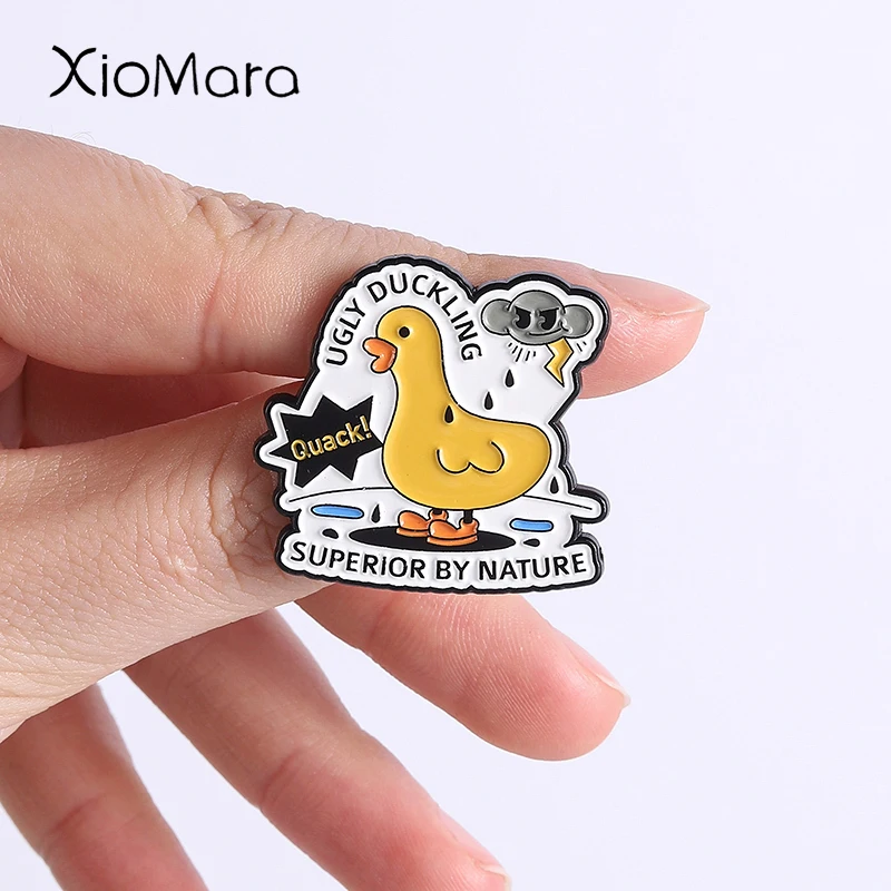 Funny Cartoon Duck Enamel Pins Superior By Nature Metal Brooches Fashion Lapel Badge Backpack Clothes Jewelry Gift for Friends