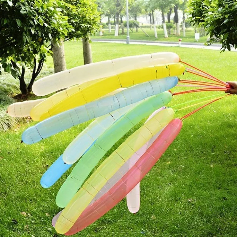 100PCS Rocket Long Inflatable Flying Air Balls Geospin Rotation Toys Children\'s Outdoor Party Parent-child Interactive Toys