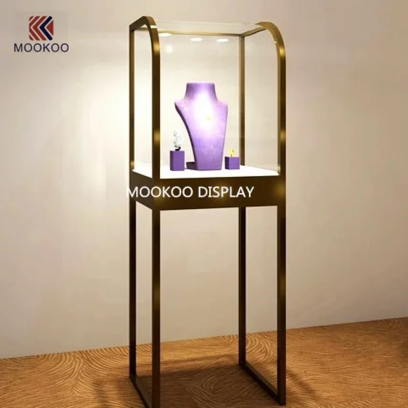 custom.LED-Lit Beautiful Acrylic Jewelry Kiosk Mall Decoration and Showroom/Retail Store Display Cabinets