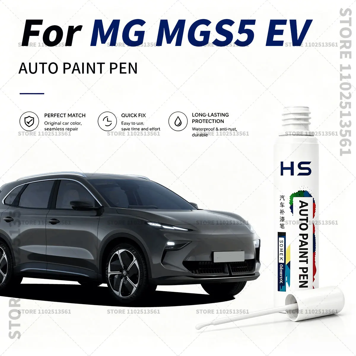 Bolígrafo de Pintura para Retoques, Reparación Rápida de Arañazos y Desportilladuras en Autos, para MG MGS5 EV 2025-2026, Dorado, Blanco, Negro Perla, Azul Piccadilly