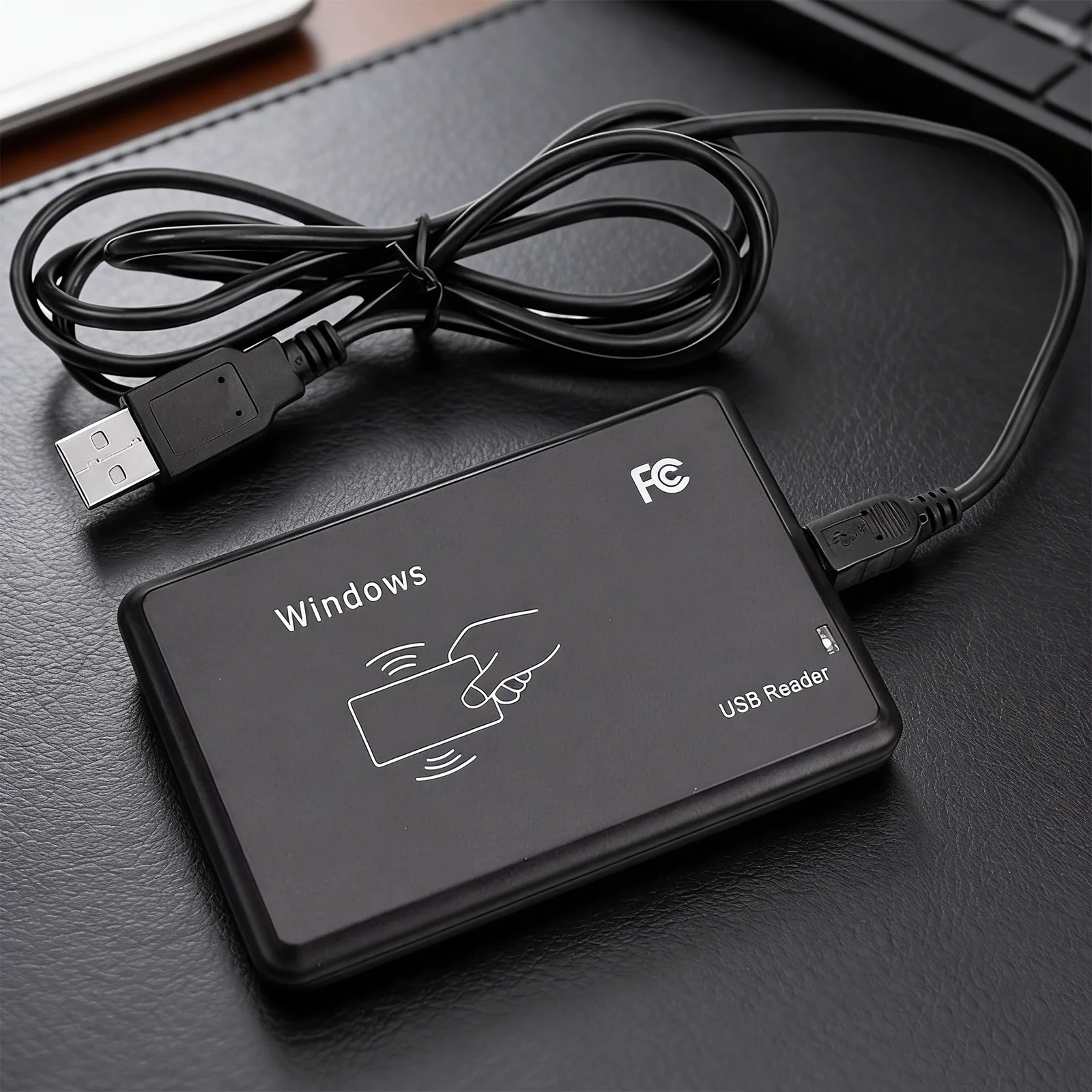 Contactless IC Card Reader Writer 13.56MHz Smart Card Reader with LED Indicator/Buzzer Compatible for Windows Linux MacOS