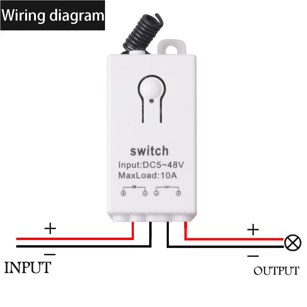 DC 5V 12V 24V 36V 48V 433 MHz RF interruttore di controllo remoto 10A modulo relè ricevitore trasmettitori bianchi ON OFF per lampada a LED fai da te