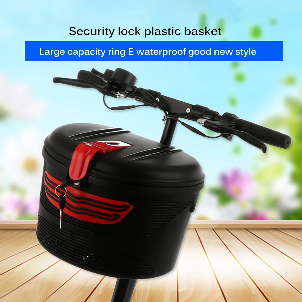 Front Storage Bag Case Carrying Basket Plastic Basket Cloth Lining Lock For Xiaomi M365 Electric Scooter Bicycle E-Bike