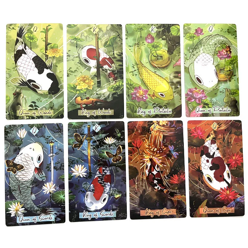 12×7CM The Nishikigoi Divination Tarot, a 78-card tarot deck featuring various types of Japanese Koi Fish that are sure