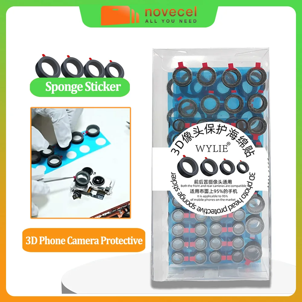 WYLIE Universal 3D Camera Protection Sponge Sticker for iPhone Andriod Mobile Phones Front/Rear Camera Repair Tools Set 4 Size