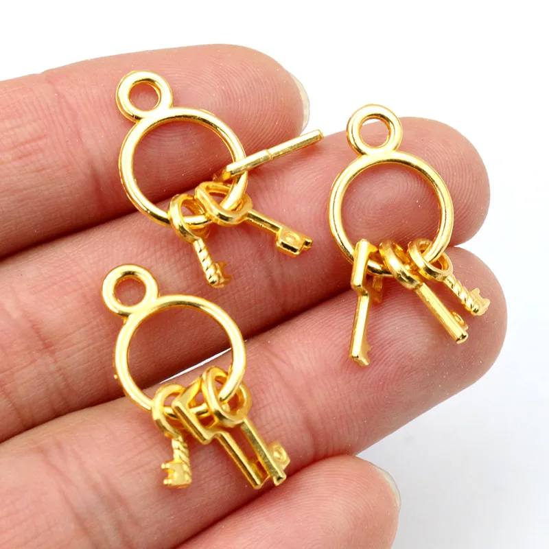 24X13mm 10pcs Antique Silver Plated Bronze Gold Plated Key Chain Handmade Charms Pendant:DIY for bracelet necklace