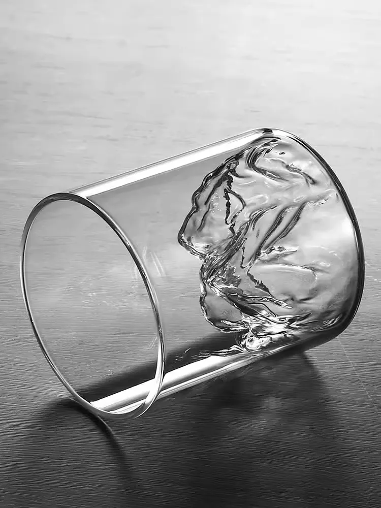 Japanese Whisky Glass Cup Creative Iceberg Design Glass Cup Mountain Water Glass Glacier Mug Fuji Artwork Gift