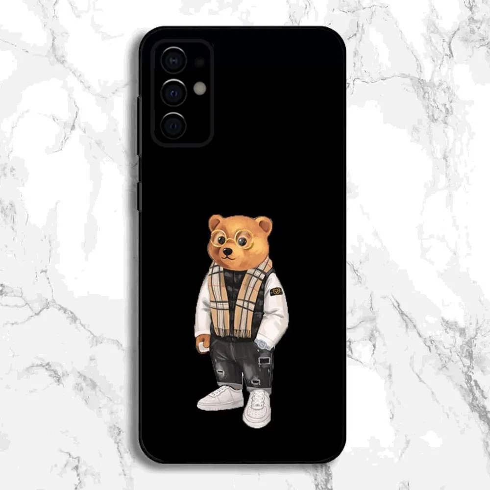 حافظة هاتف Baron Filou B-Bear لهاتف سامسونج S24,S21,S22,S23,S30,Ultra,S20,Plus,Fe,Lite,Note,10,9,5G غطاء ناعم أسود