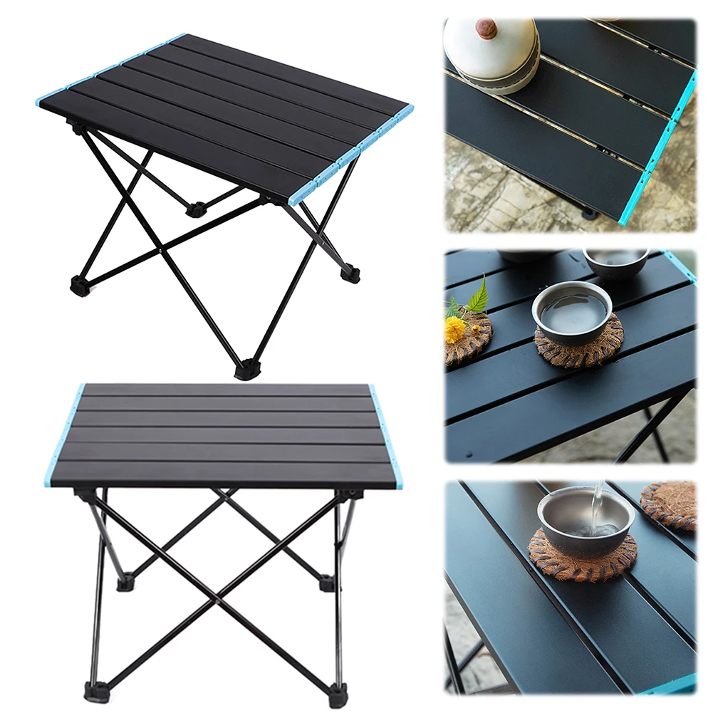 Camping Table Aluminum Alloy Picnic Table Lightweight Beach Table with Carry Bag for Beach Outdoor Hiking Picnics BBQ Cooking