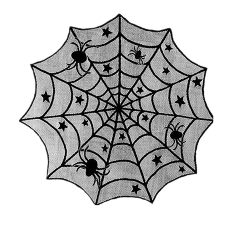 

Fashionable Round Tablecloth Featurings Spiderweb Tabletop, Perfectly for Home and Cafes Round Table Cover Table Toppers