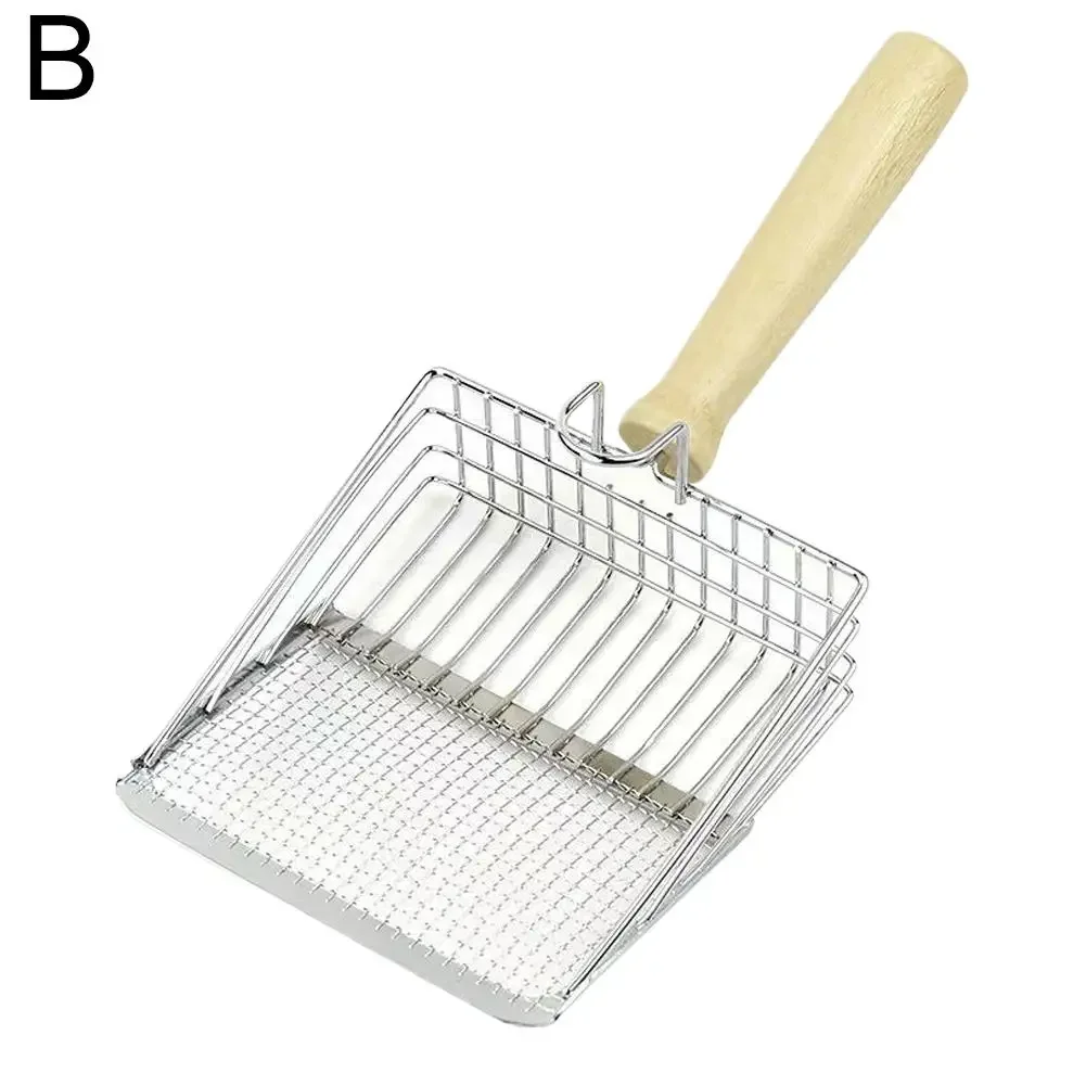 Fournitures pour chiens et chats, pelle en acier inoxydable, cuillère à litière pour chat, réduit la poussière, cuillère à Long manche en métal, outils de nettoyage pour animaux de compagnie ﻿