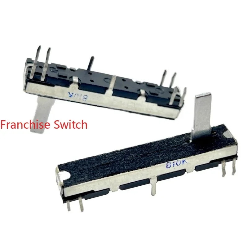 

10PCS High-quality 45MM Straight-slip Potentiometer B10K*2 Axis Length 15MM Side 8 Feet CT-677 Electronic Organ Above