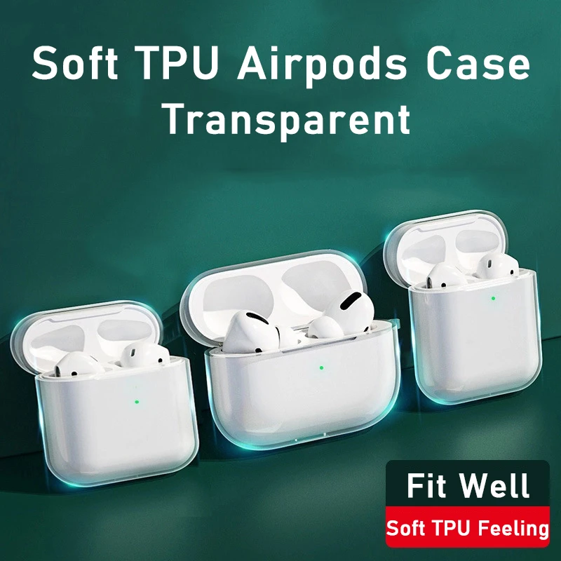 TPU Transparent Earphone Case for AirPods 1/2/3 Pro Gen Cover Case Earmuffs Anti-Scratch AirPods Protective Case