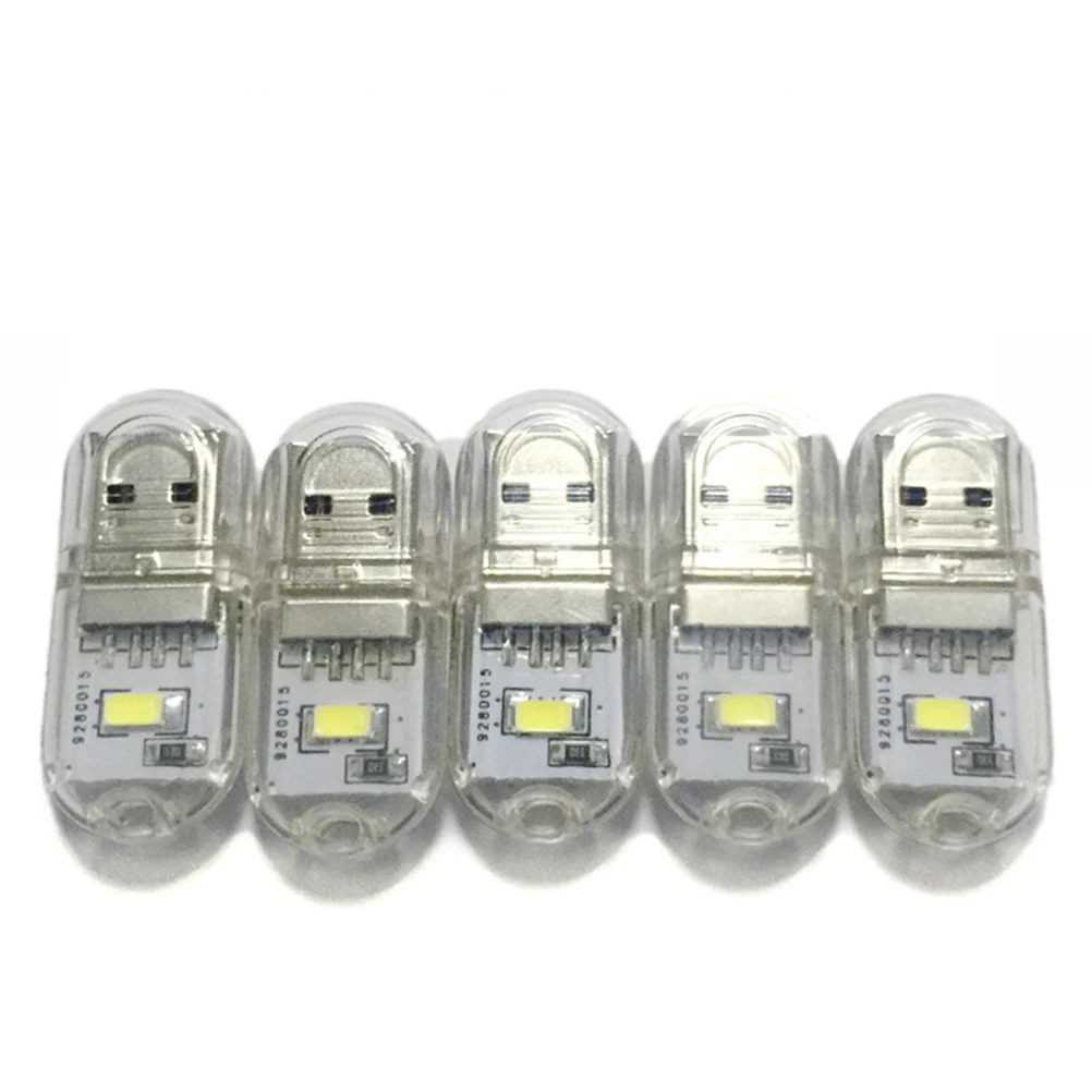 

6PCS USB Night Light Mini White Table Lamp LED Lights Bulb Small Size Portable Keychain Laptop Camping Christmas Home Kids