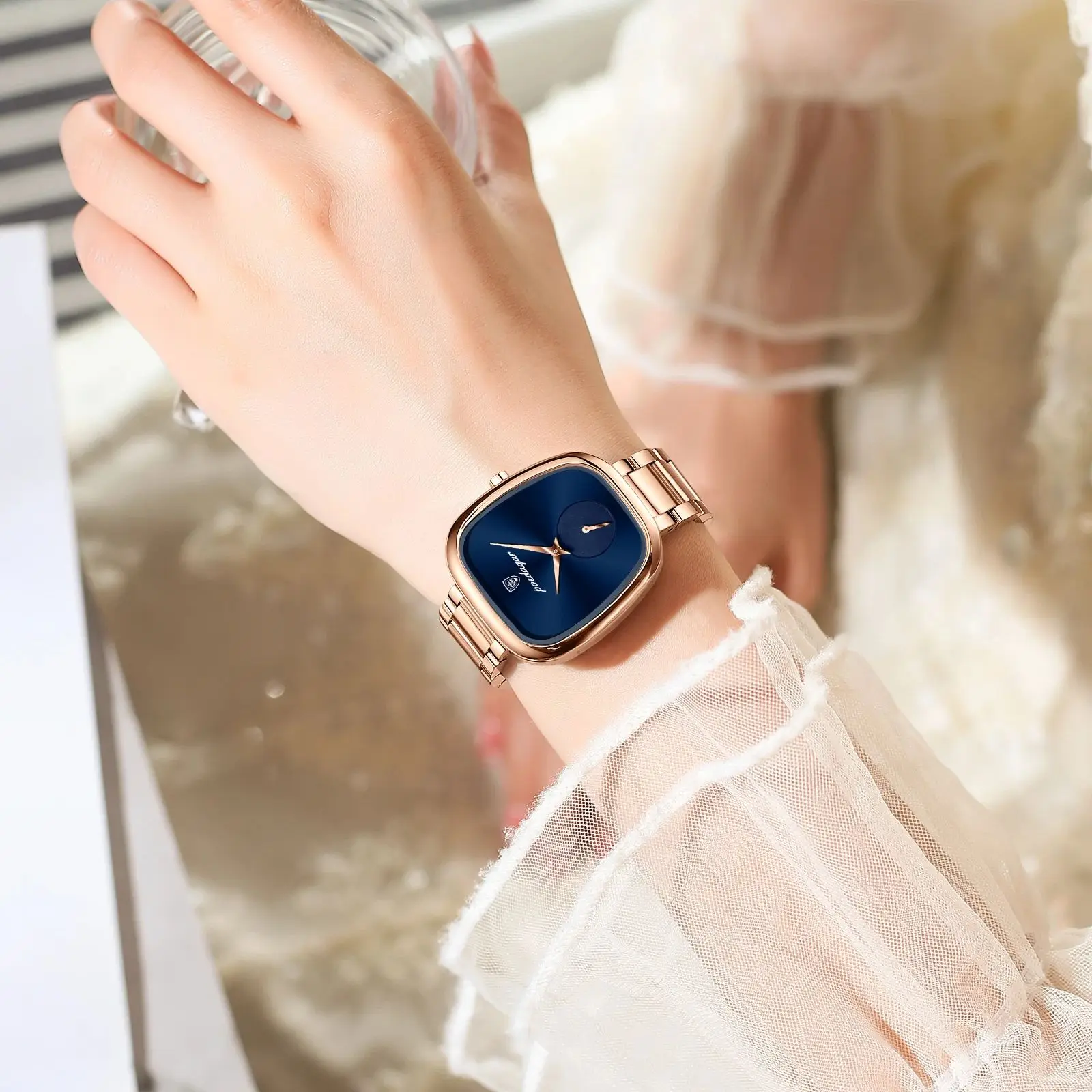 POEDAGAR Роскошные элегантные часы для женщин из нержавеющей стали, водонепроницаемые женские наручные часы, модные простые кварцевые женские часы Reloj