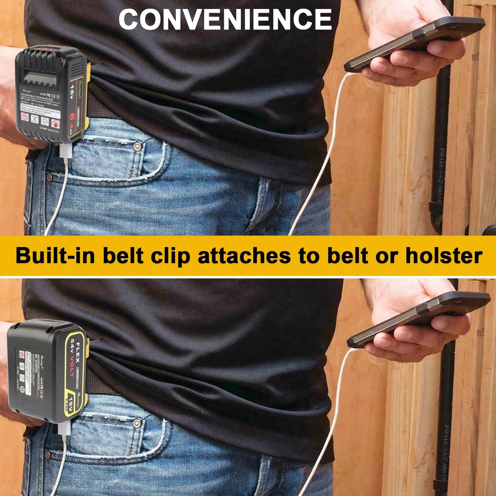 NEW Upgraded Power Bank Charger For DeWalt 18V Lithium Battery With USB With Type-C for Laptop Mobile Phone Charging(NO Battery) image 6