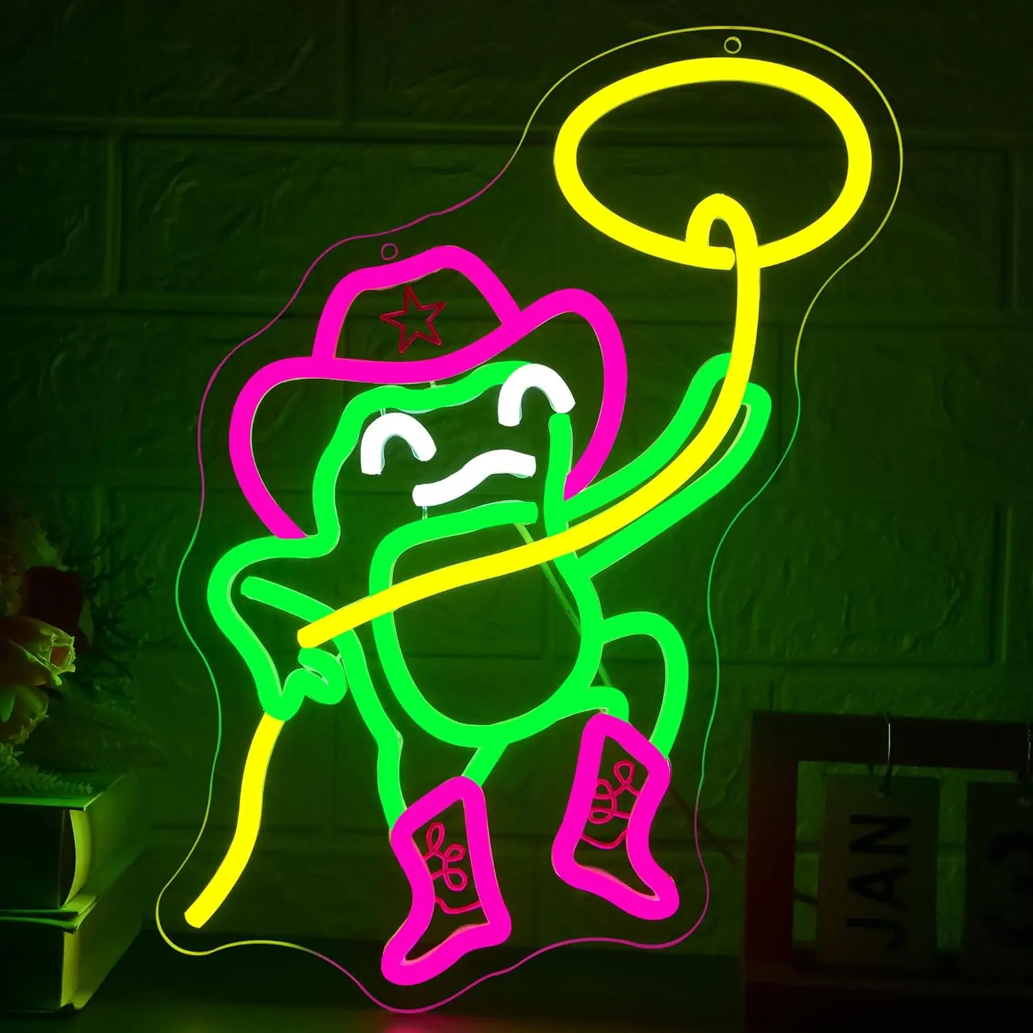 Cowboy Frog Neon Si…