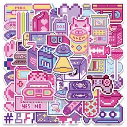 10/30/50pc INS Style Cute Pink Pixel Cartoon Stickers decalcomania Laptop bagaglio telefono Scrapbook chitarra Car Decoration Sticker Kid Toy