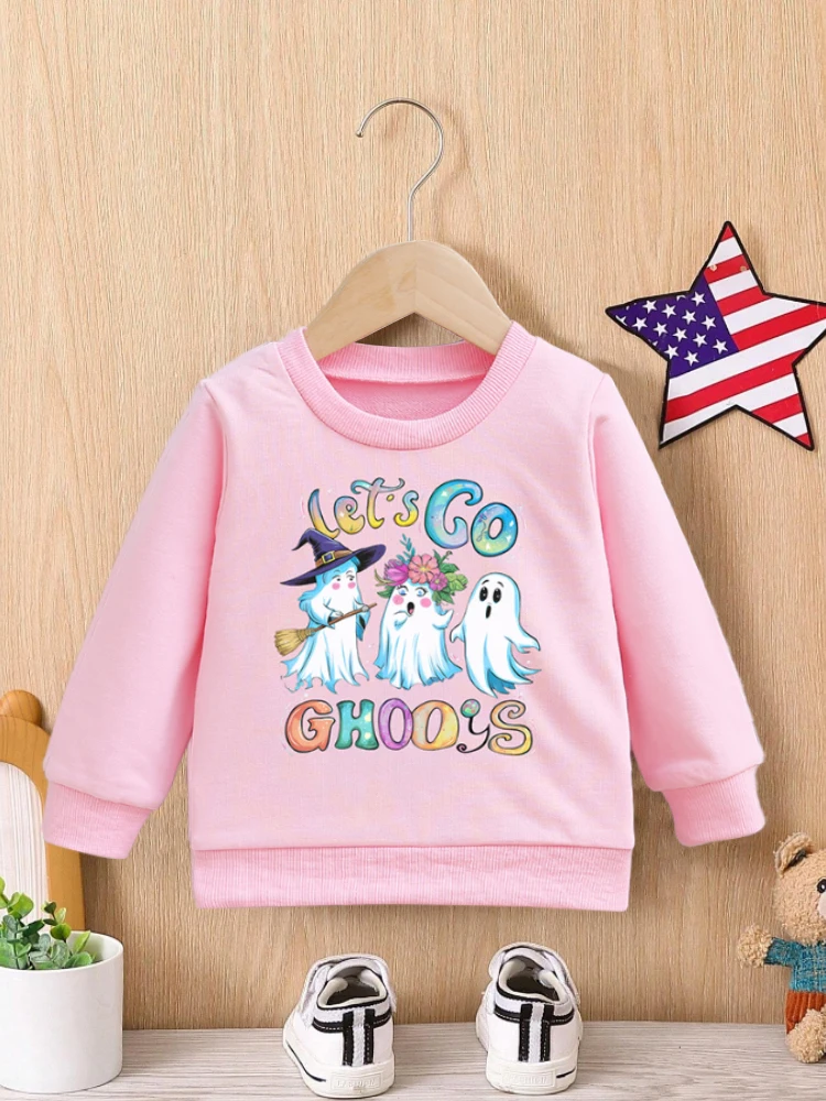 

Autumn and winter baby girl hoodies, fashionable Halloween cartoon printed clothes, casual sports hoodies, Chid Accessories