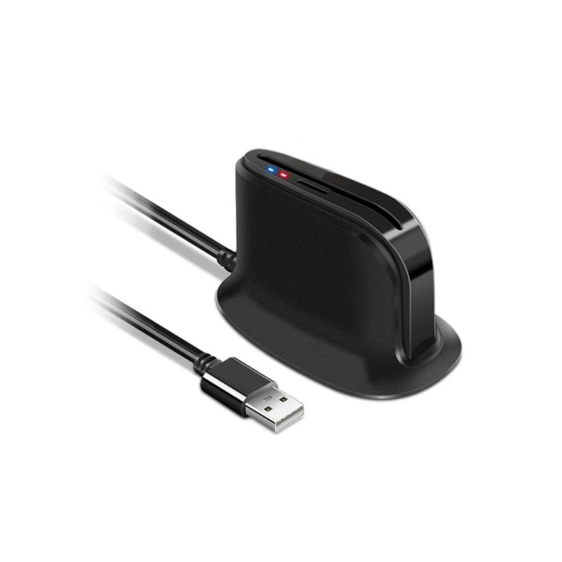 USB Smart Card Reader ATM Tax Return IC Card ID Card ID Card Portable Convenient TF Card Reader Black