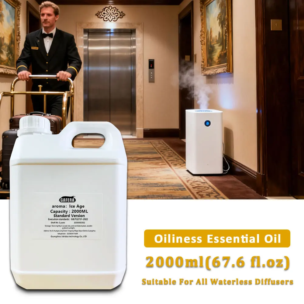GAFERA 2000ml (67.6 fl.oz) Ice Age Ritz-Carlton Essential Oils - For All Waterless Diffuser, Diffuser Replenish Aromatherapy Oil