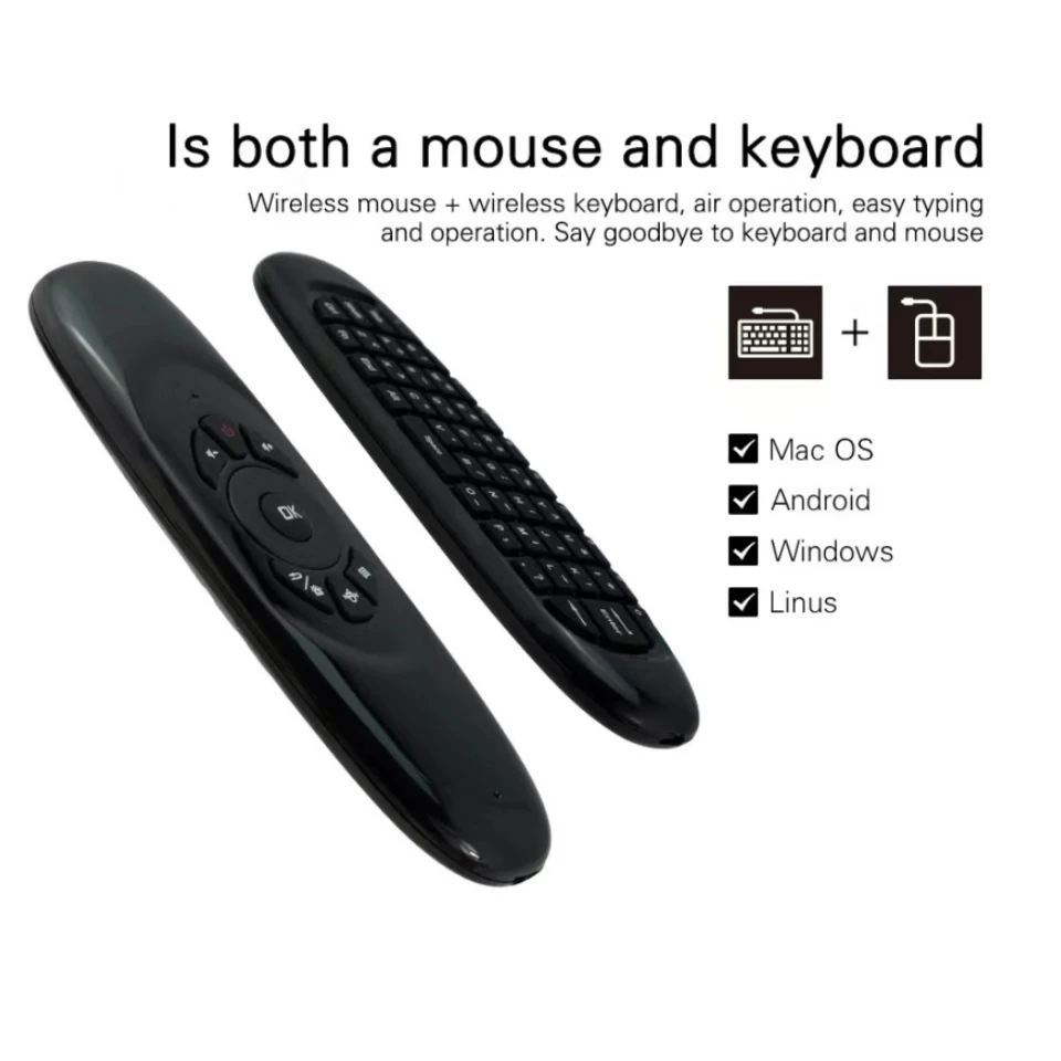 Usb Air Mouse Draadloze Toetsenbord Smart Rechargable Fly Mouse Met Rgb Backlit Russische Toetsenbord Voor Android Tv Box