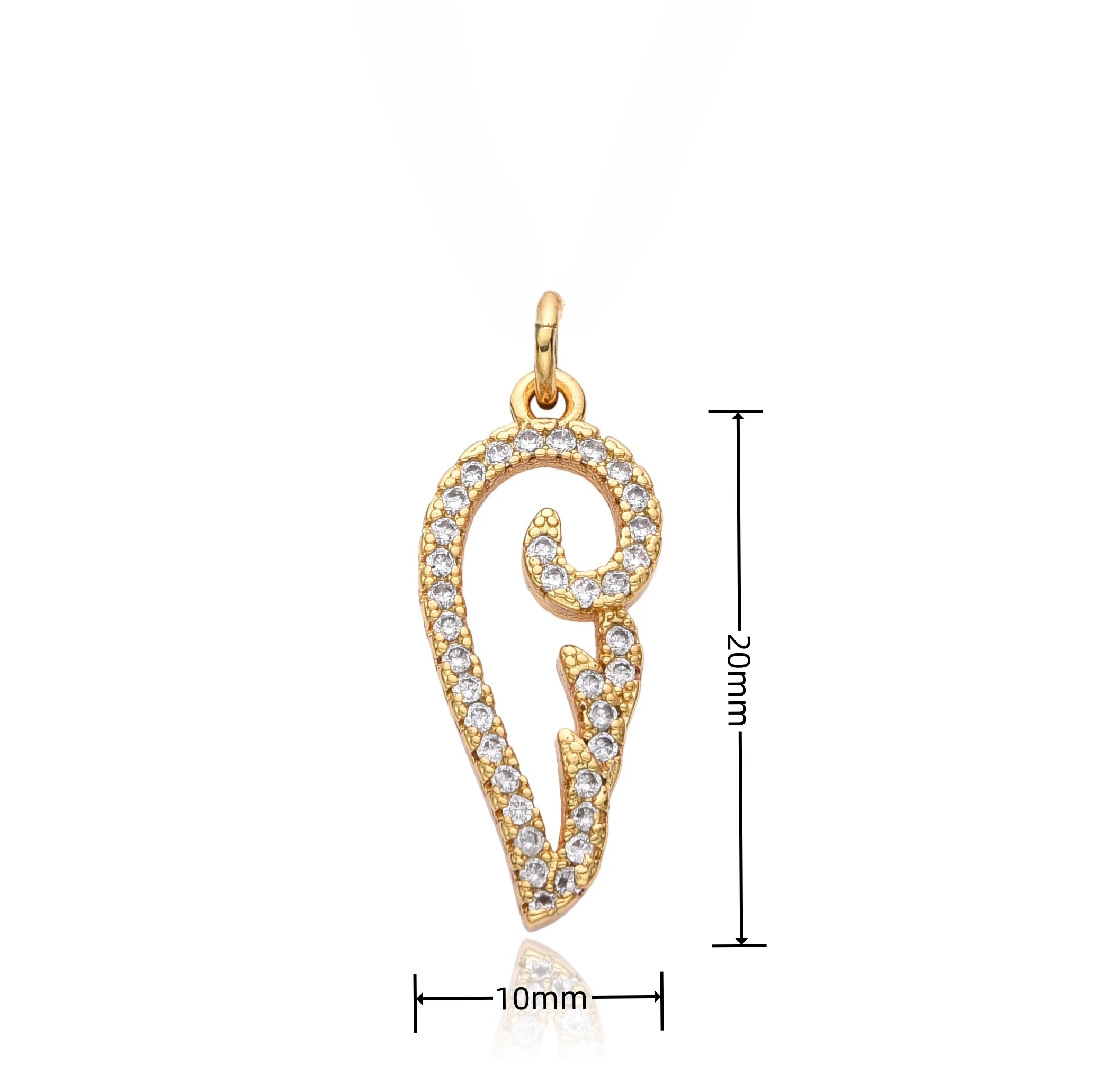 Gold Color Angel Wing Charms Cubic Zirconia Copper Necklace for Women Men Clavicle Chain Pendant Earrings DIY Jewelry Accessory