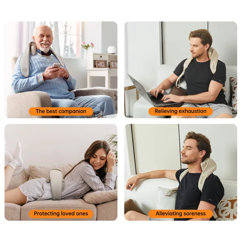 Mebak-masajeador N1 para cuello y hombros cervicales, almohada de masaje con calefacción para espalda, piernas, cintura, chal de masaje de