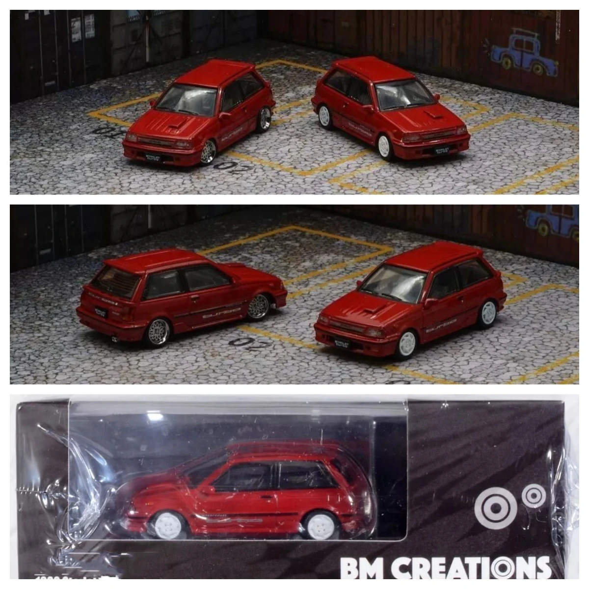 BM Creations 1:64 1988 Starlet Turbo S EP71 RED Model Diecast Metal Car Collection Limited Edition Hobby Toys