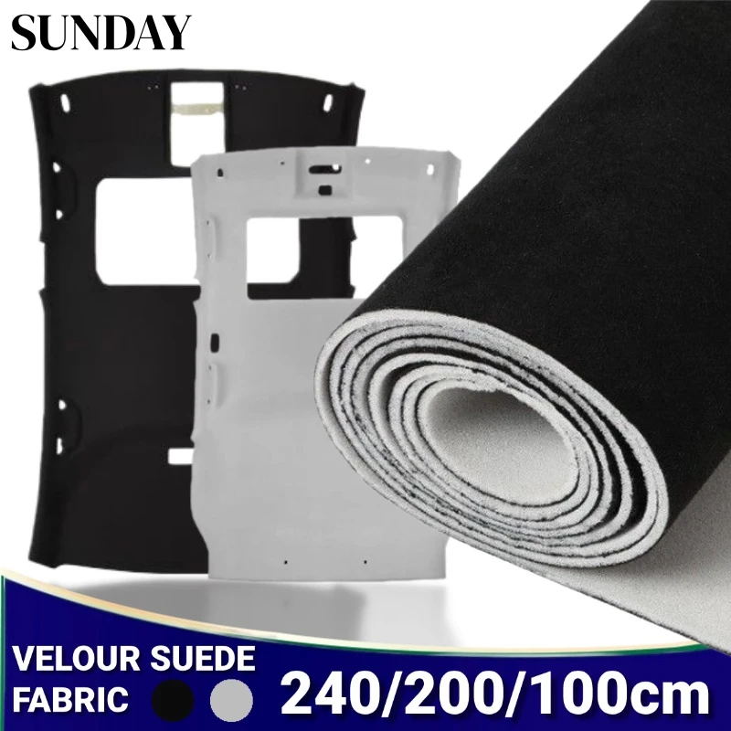 

Velour Suede Headliner Fabric with Foam Backing 3MM Suede Car Roof Composite Sponge Wrap Car Interior Truck Roof Repair Material