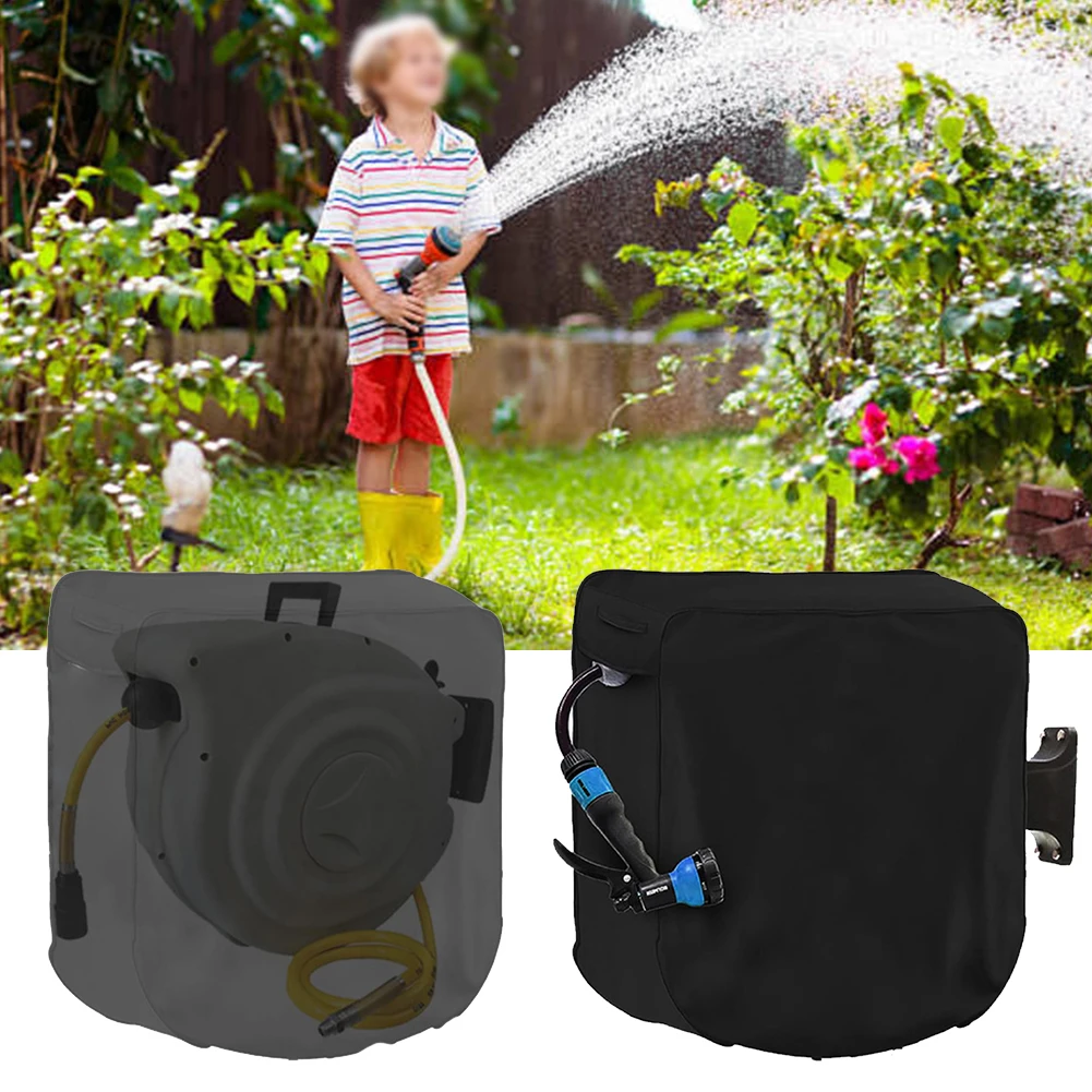 Oversized Retractable Hose Reel Cover Providing Comprehensive Protection Against Rain and Snow While Maintaining Style